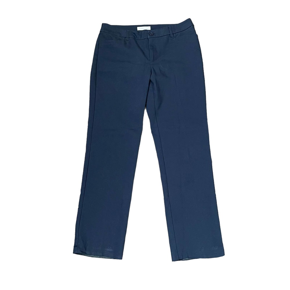 Christopher & Banks Straight Leg Dress Pants Slim Fit Flat Front Stretch Women 4